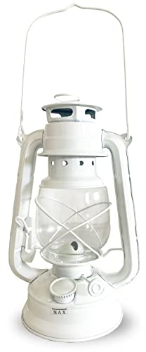 Metrox - Lámpara de aceite de petróleo, diseño vintage, color blanco