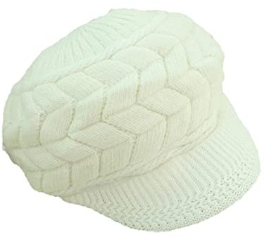 Momolaa Chapeau d'hiver Chaud Lavable pour Femmes avec Chapeau tricoté sur Mesure Ustensile Gnocchi (1-White, A)