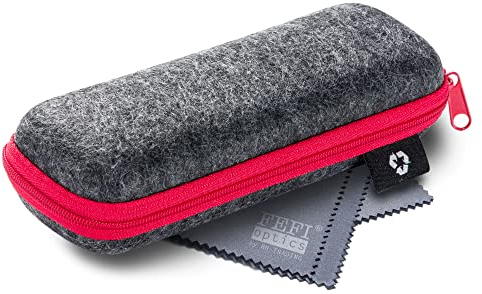 FEFI - Reißverschluss Brillenetui mit Filzbezug aus recycelten PET-Flaschen - grau