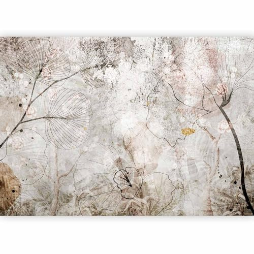 murando Carta da parati Foglie 300x210 cm Fotomurali in TNT Murale alla moda Decorazione da Muro XXL Poster Gigante Design Carta per pareti Fiori Fiorito Natura Pianta Aspetto concreto b-A-10395-a-a