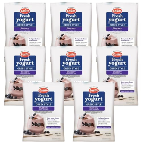EasiYo Yogurt Greek Style Blueberry 8 Pack Yoghurt