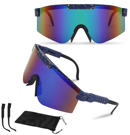 Schnelle Brille Rave Fahrradbrille Polarisierte Sportbrille für Herren Damen Radsportbrillen TR90 Rahmen Sport Sonnenbrille UV400-Schutz Klar Schutzbrille für Angeln Fahrrad Golfen Laufen MTB Ski