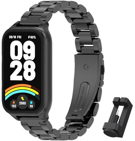 BDIG Metallarmband för Xiaomi Smart Band 9 Active/Redmi Band 3 - Utan Gap Ersättningsarmband