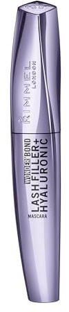 Rimmel Wonder'Bond Lash Filler + Hyaluronic Mascara, 001 Black, Bold Volume, Ultra Curved Brush Design, Long Lasting, Clump-Free, Smudge Proof, Comfortable All Day Wear, Cruelty Free, 11ml