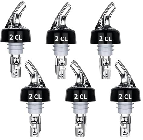 Bec Verseur Alcool, 6 Pièce Verseur de Bouteilles 2cl Verseurs de Liqueur,bec verseur doseur bar doseur automatique en plastique pour vin, cocktail, maison, bar