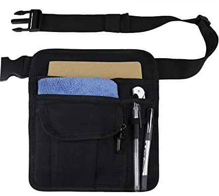 Lcoygia Canvas Apron Bag,Premium Quality Restaurant Waiter Waist Money Pouch Bag,With Adjustable Belt Pencil Holder and Check Holder,for Restaurant,gardening,Craftspeople etc.