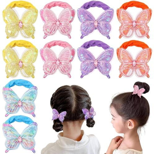 FENQURO 20 Pcs Baby Mädchen Haargummi, Haarschleife mit Blumen und Schleife mädchen haarschmuck Elastisches Stirnband Nahtlos Weich Pferdeschwanzhalter Haarschmuck für Kinder Kleine Mädchen