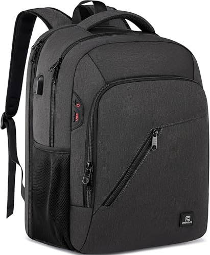 CAFELE Sac à Dos Professionnel avec Compartiment 17,3 Pouces et Port USB de Recharge - Idéal pour le Travail, les Voyages et l'École - Style Tendance Unisexe en Gris