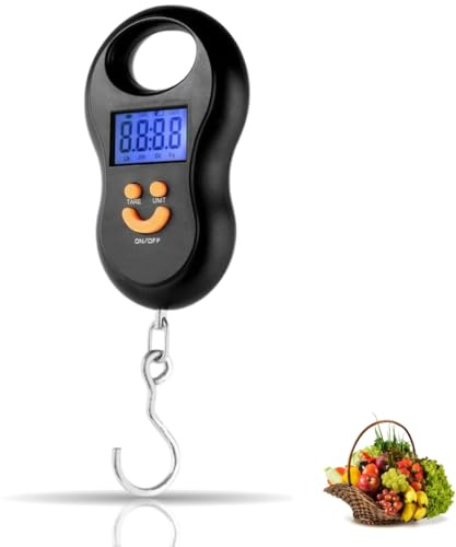 PARENCE.- Balance Électronique de Bagages 40 kg – Crochet Digital Portable avec Écran LCD Rétroéclairé | Pèse-Valise Compact Précis | Fonction TARE & HOLD | Idéal Voyage Avion)