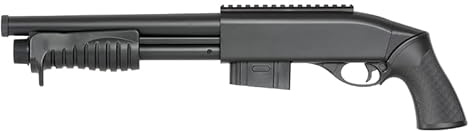 Escopeta de Airsoft de Muelle M401 con Hop up Ajustable, Marca Double Eagle, de ABS con Cargador de 18 Bolas de Capacidad, Potencia 330 fps o 1 Julio, compacta, 540 mm y 735 g, Calibre 6 mm