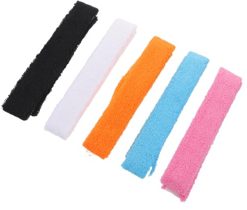 TOYANDONA 5 Empuñaduras Absorbentes de Toalla para Raqueta de Tenis y Bádminton, Cinta de Agarre Antideslizante (,) para Control de Sudor y Comodidad Deportiva