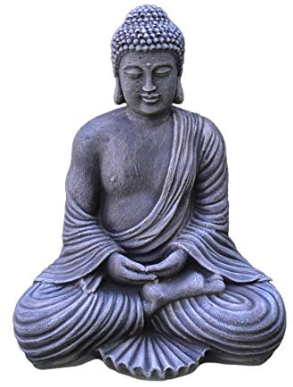 gartendekoparadies.de Figure de Pierre Massive Bouddha en Pierre reconstituée, résistant au Gel (Multicolore)