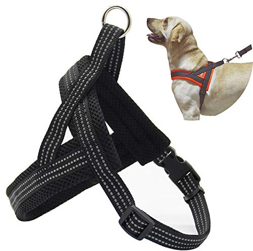 BPS® Imbracatura per cani e animali domestici, collare regolabile, 4 misure colori da scegliere per cani di piccola taglia media e grande (M, nero) BPS-3882N