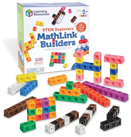 Learning Resources MathLink Builders STEM Explorers, Età 5+, Costruzione Educativa, Gioco STEM per Bambini, Sviluppo Pensiero Critico e Creativo