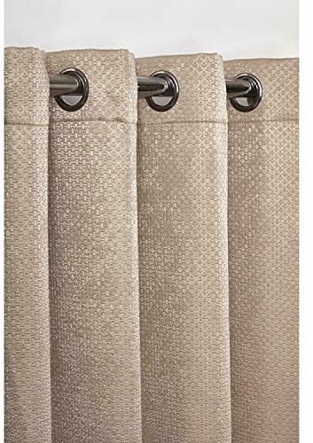 Emma Barclay – 3D Embossed Blackout Curtains for Bedroom Living Room Thermal Insulated Woven Eyelet Blackout Curtains With Reflective Reverse Weave Ambiance Collection (46” x 54” Inch)(Taupe)