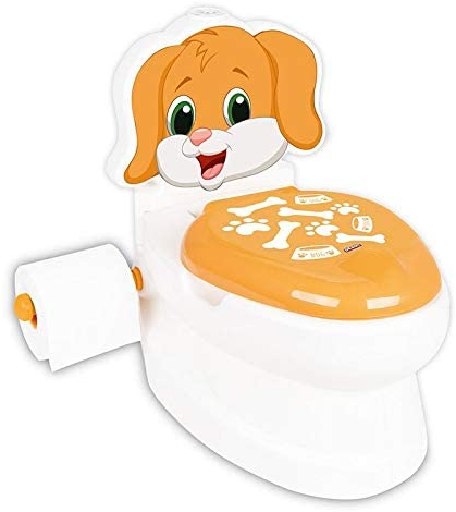Siva WC Potty Dog Hund Toilettentrainer Kinderklo Lern Töpfchen für Kinder ab 18 Monaten, Orange, Mittelgroß
