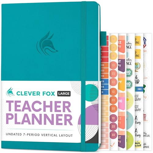 Clever Fox Teacher Planner, School & Homeschool Book, B5 Size Turquoise