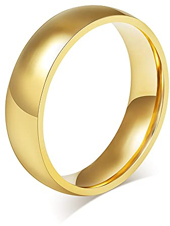 VNOX Personnalisé Personnalisé 5mm Largeur Or Rose Plaqué en Acier Inoxydable Simple Couple Anneau Anneau De Mariage pour Les Femmes Hommes, Gravure Gratuite