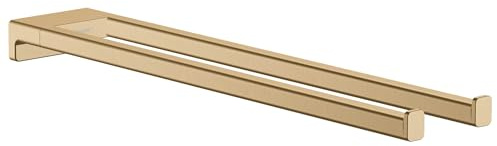 hansgrohe AddStoris - Porte-serviettes double branche 450 mm, Porte-serviettes de bain, Barre porte-serviettes double, fixation cachée, Accessoires de salle de bains, Bronze brossé, 41770140