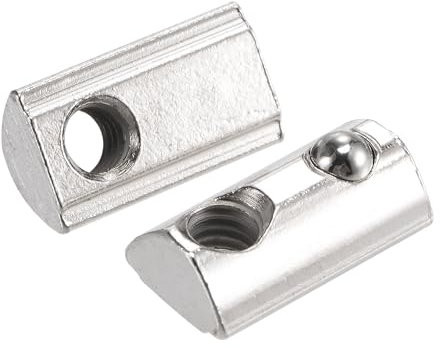 sourcing map M6 T Slot Nuts Roll in Spring T-nut with Ball Carbon Steel for 3030 Series Aluminum Extrusion Profile Rail with 8mm Slot 50Pcs