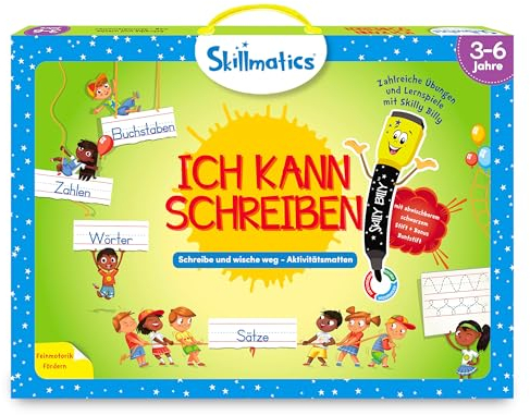 Skillmatics Lernspiel - Ich kann schreiben, Wiederverwendbare Aktivitätsmatten mit 2 Stiften, Geschenke und Vorschullernen für Kinder 3-6 Jahre