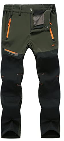 ZhuiKun Pantalones Trekking Hombre Impermeable Pantalones de Trabajo Montaña Senderismo Alpinismo Ligero Secado Rápido Transpirable Aire Libre - Ejercito Verde, XS