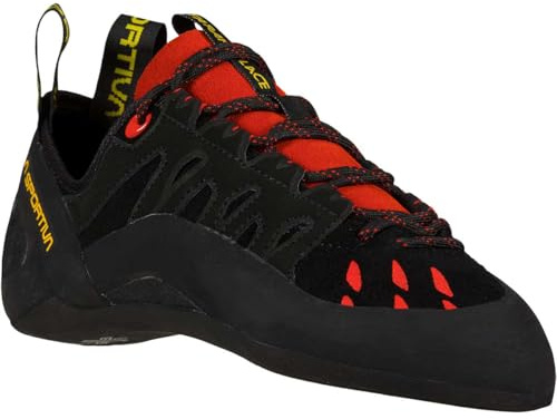 LA Sportiva Tarantulace, Scarpe da Arrampicata Uomo, Black/Poppy, 46 EU