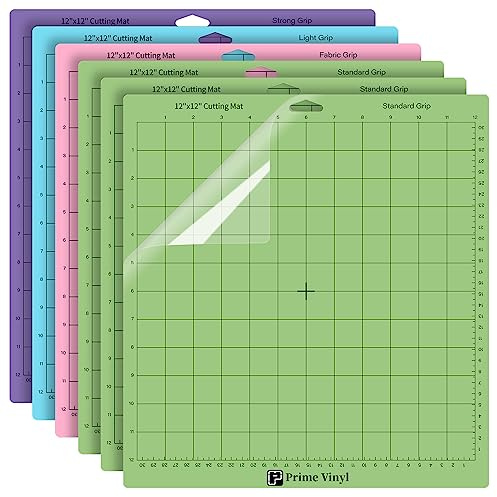 Cutting Mats 6 Pack Cutting mat Set, Permanent Vinyl Cutting mats for Explore One/Air/Air 2/Maker, 12x12 inch for All Cutting Machines