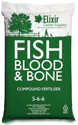 Elixir Gardens Fish, Blood and Bone Organic-Based Fertiliser | 25kg Bag | Treats over 350sqm