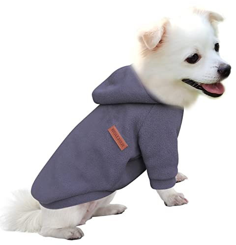HuaLiSiJi Felpe con Cappuccio per Cani Felpa Cane Piccola Taglia Maglione Cane Taglia Piccola Bellissimi, Tessuto Morbido, Molto Caldo (L, Grigio)