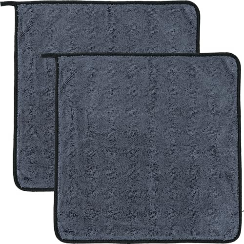 Erwin Müller Microfasertuch 2er-Pack mit 2-Seiten-Funktion grau Größe 40x40 cm - langlebig, trocknet streifenfrei, fusselt nicht