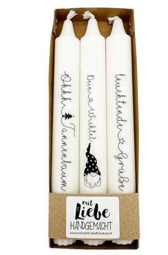 Kilala Stabkerzen mit Weihnachtsspruch Kerzen mit besinnlichen Sprüchen (Dein Wichtel)
