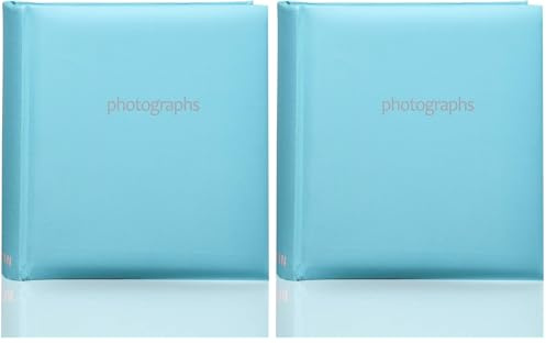 Photo Album Slip In Case Book-bound Memo Album for 200 Photos 6'' x 4''/ 10x15 cm By Arpan (Blue) (Pack of 2)