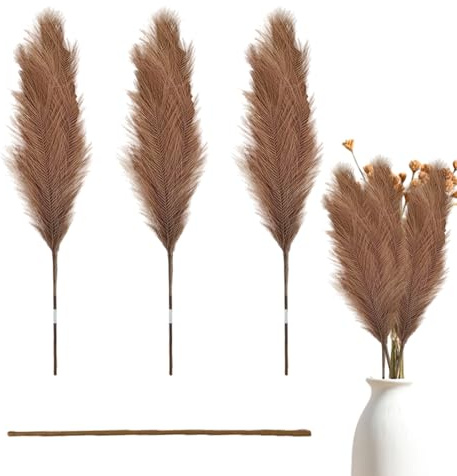 Ramo de Hierba Seca de la Pampa Artificial, 110 cm, Flores secas, Ramo de Hierba de caña Seca, decoración rústica para el hogar de Granja para arreglos Florales de Boda