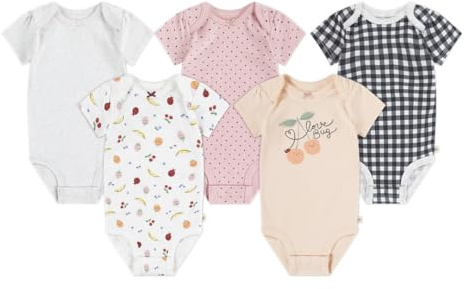 HUGGIES Little Unisex Baby 5-Pack Elevated Bodysuit Débardeur Bambins, PÂLE PÊCHE, 24 Months (Lot de 5) Bébé Fille