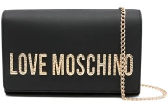 Love Moschino BORSA PU GRS NERO+HAMMERED LOGO