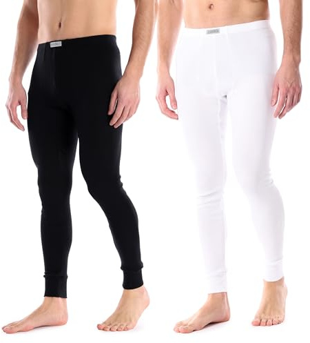 Ladeheid Calzoncillos Hombre Largos Algodon – Ropa Interior Térmica Hombre para Invierno - Pantalones Térmicos Cálidos y Transpirables para Uso Diario y Deporte LA40-247