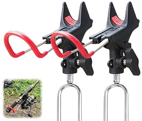 2 Pièces Support De Canne, Repose Canne À Pêche, Support Canne A Peche, Acier Inoxydable, Réglable À 360°, Portables Et Amovibles pour Bateau, pour Pêche en Rivière, À La Plage, Noir