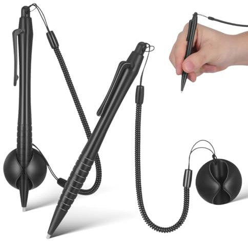 SEWACC Confezione da 2 penne resistenti per dispositivi touch screen con elastico e supporto in silicone, ideali per disegnare, navigare e applicazioni industriali