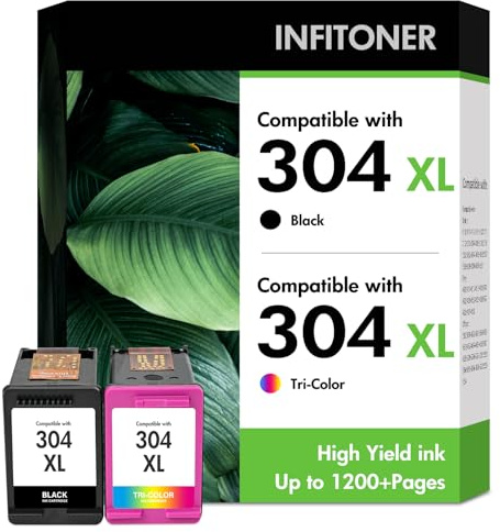304 Druckerpatronen 5030 3750 2630 Patronen Kompatibel für HP304 XL 304XL Schwarz und Farbe Multipack für HP Envy 5030 5000 5032 5010 Deskjet 3750 2630 3700 2600 3760 2630 3730 Drucker (2er-Pack)