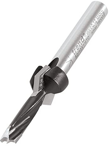 Trend Professional Drill Countersink Counterbore Router Cutter Bit, 1/4 Inch Shank, 12mm Cut Diameter & 20mm Cut Length, Tungsten Carbide Tipped, 62/10X1/4TC
