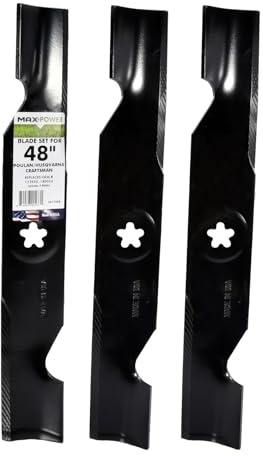MaxPower 561735B 3 Blade Set for Many 48 in. Cut Craftsman, Husqvarna, Poulan Mowers Replaces OEM #'s 173920, 180054, 532180554, 575938201, PP24005