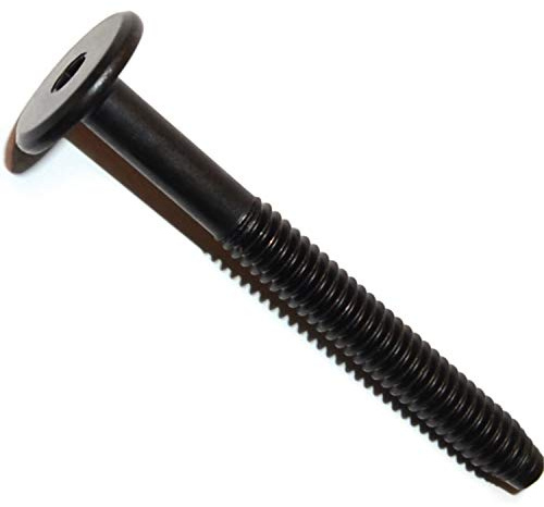 Hard to Find Fastener Black Joint Connector Bolts, Flat Hex Head Bolts for Furniture Construction, Cabinetry, Architecture, Home Improvement, DIY, 1/4-20 x 2.36, Pack of 10