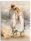 ARTLAND Wanddeko Leinwand Bilder Wandbild 30x40 cm Paar Liebespaar Strand Meer Küste Maritim Düne Landhaus Malerei Kunst K8AV