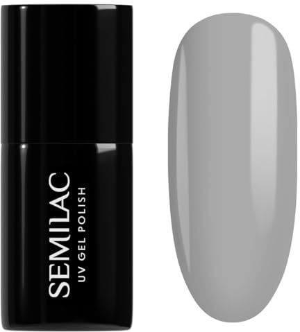 SEMILAC Gel Nail Polish 105 Stylish Grey - Full Coverage Gel Polish - Soak Off Easy To Use LED/UV Nail Lamp - Long Lasting Manicure and Pedicure up to 3 weeks