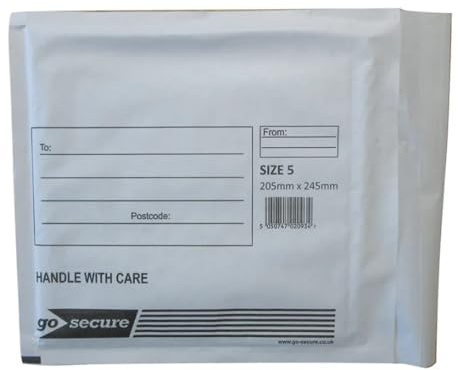 GoSecure Bubble Envelope Size 5 Internal Dimensions 205x245mm White (Pack of 100) KF71450