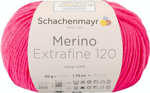 Schachenmayr Merino Extrafine 120 9807552-00139 azalee Handstrickgarn, Schurwolle