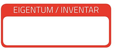 AVERY Zweckform 6902 laminierte Inventaretiketten (extrem stark selbstklebend, Kleinformat, 50x20 mm, 50 Aufkleber auf 10 Blatt) weiß/rot