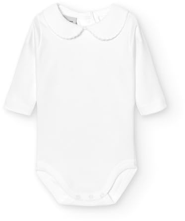 BABIDU Body Bebé Manga Larga Algodón 100%, Body Bebé Recien Nacido Tejido Suave Transpirable y Hipoalergénico Piel Sensible, Body Básico Cuello Polo Piqué