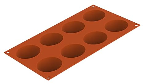 Silikomart 20.003.00.0060 SF003 Moule Forme Demi-Sphères 6 Cavités Silicone Terre Cuite, Marron
